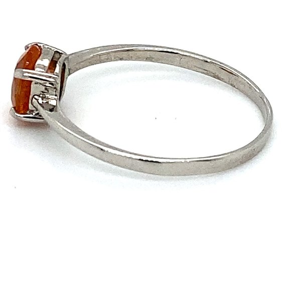 Mandarin Spessartine 1.10ct Platinum Silver Ring - Picture 5 of 6